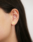 10k Yellow Gold I LOVE YOU Heart Stud Earrings