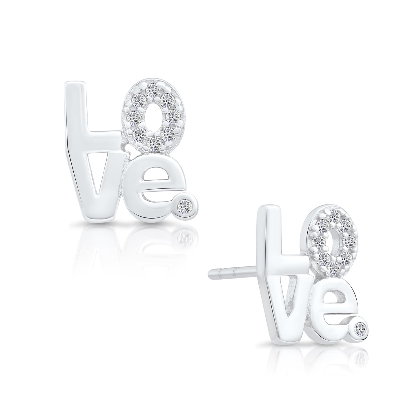 Sterling Silver LOVE Stud Earrings