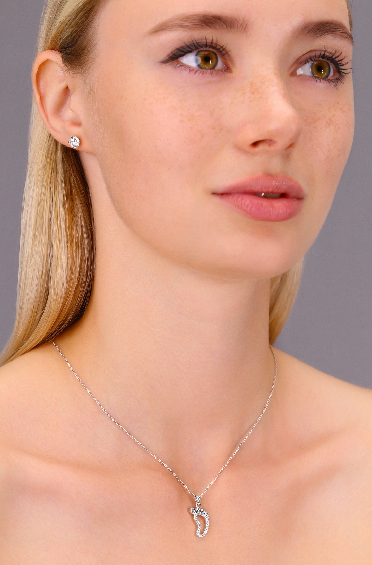 Sterling Silver Baby Foot, New Mom Necklace