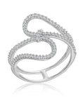 CZ Infinity Crossover Open Ring in Sterling Silver