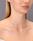 CZ Round Solitaire Necklace in Sterling Silver