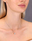 CZ Round Solitaire Necklace in Sterling Silver