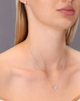 CZ Round Solitaire Necklace in Sterling Silver