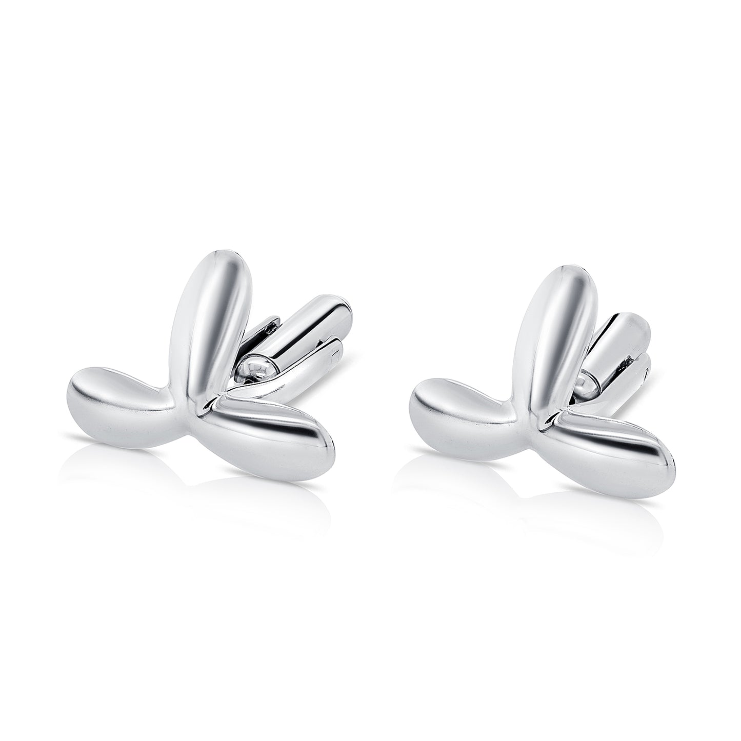 Sterling Silver Leaf Style Cuff-Links