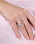 CZ Infinity Triple Heart Ring in Sterling Silver