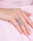 CZ Spiral Cocktail Ring in Sterling Silver