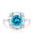 CZ Birthstone Ring, 4 colors in Sterling Silver