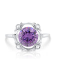 CZ Birthstone Ring, 4 colors in Sterling Silver