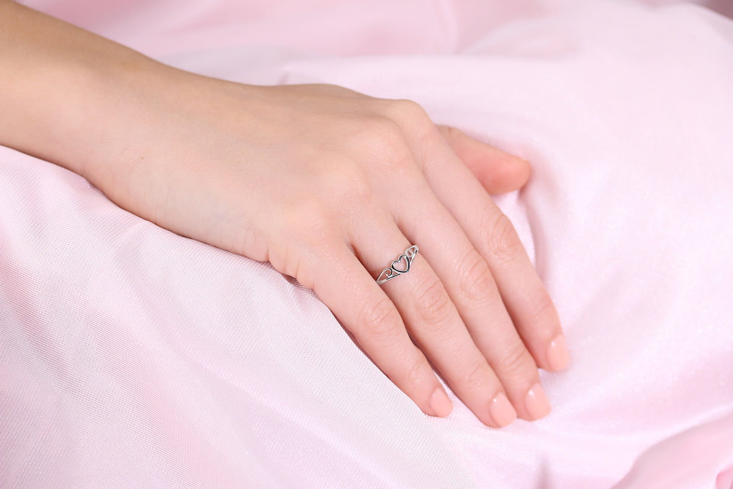 Open Heart Ring In Sterling Silver