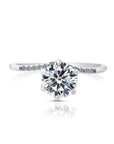 CZ Promise Ring with Simulated Diamond in Sterling Silver