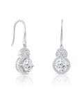 CZ Dangle Teardrop Earrings in Sterling Silver