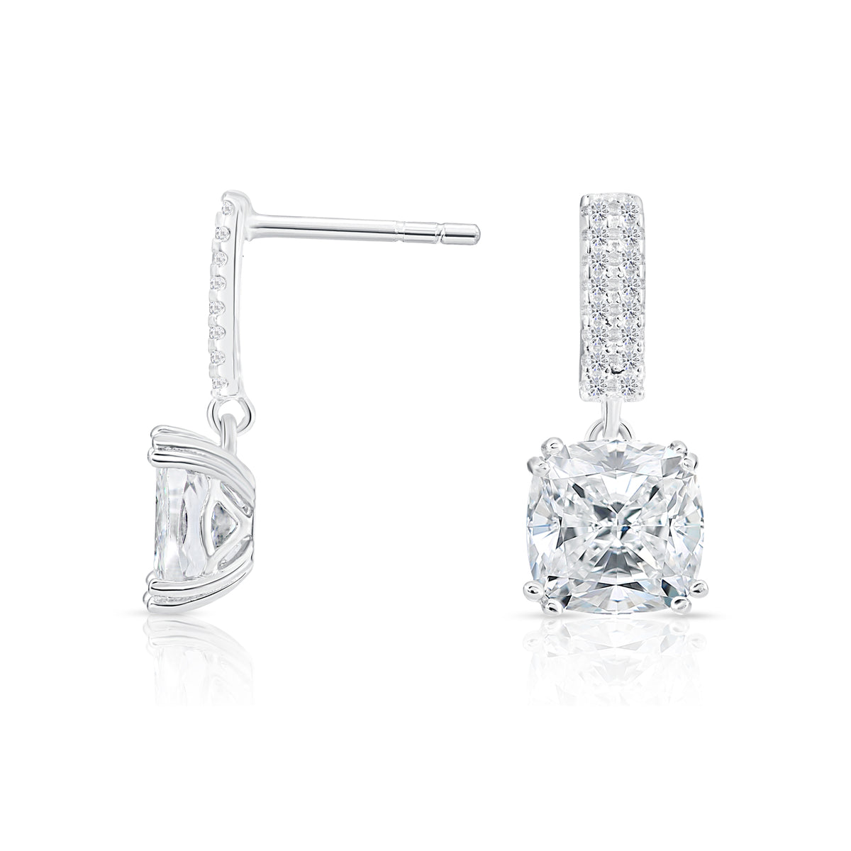 イヤリング TATIANA Silver 925 Crystal Square Earrings EC3005 Amazon.com: TATCAI 18K White Gold Plated Sterling Silver