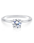 Sterling Silver Simulated Diamond Engagement Ring