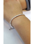 CZ Elegant Tennis Bracelet, Adjustable in Sterling Silver