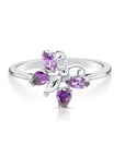 CZ Birthstone Butterfly Ring in Sterling Silver