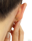 14k Yellow Gold Diamond Star Stud Earrings 0.10ct