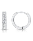 CZ Huggie Hoop Earrings in Sterling Silver