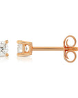 CZ Rose Gold Plated Stud Earrings in Sterling Silver