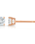 CZ Rose Gold Plated Stud Earrings in Sterling Silver