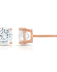 CZ Rose Gold Plated Stud Earrings in Sterling Silver
