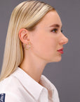 14k Yellow Gold Textured Hoop Earrings, The Spiral Collection