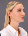 14k Yellow Gold Textured Hoop Earrings, The Spiral Collection