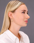14k Yellow Gold Textured Hoop Earrings, The Spiral Collection