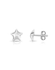Shiny Star Stud Earrings in Sterling Silver