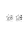 Shiny Star Stud Earrings in Sterling Silver