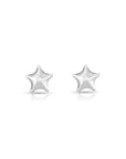 Shiny Star Stud Earrings in Sterling Silver
