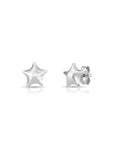 Shiny Star Stud Earrings in Sterling Silver