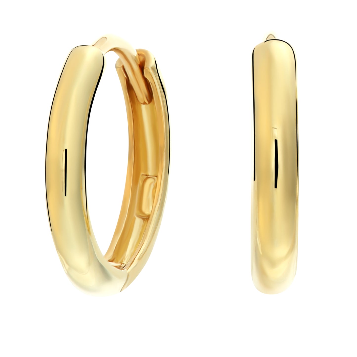 Brilliant Sterling Silver Polished Classic Huggie Hoop Earrings