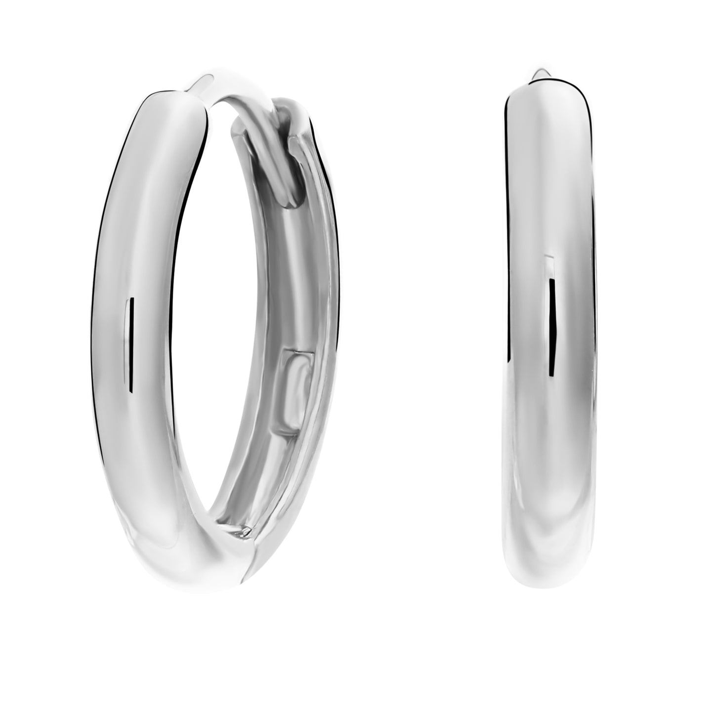 Brilliant Sterling Silver Polished Classic Huggie Hoop Earrings