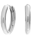 Sterling Silver Classic Round Huggie Hoop Earrings, 13mm