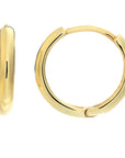Sterling Silver Classic Round Huggie Hoop Earrings, 13mm