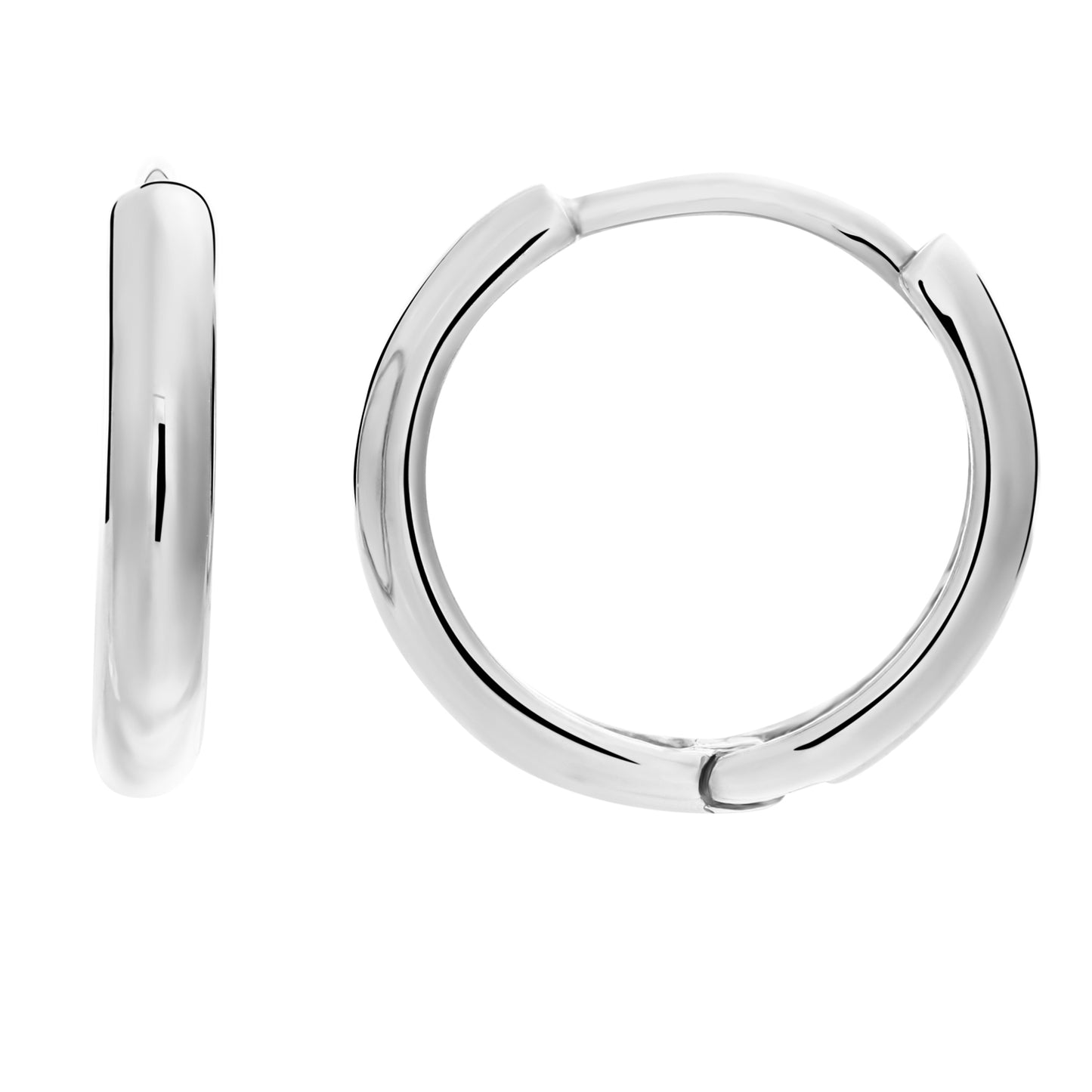 Brilliant Sterling Silver Polished Classic Huggie Hoop Earrings