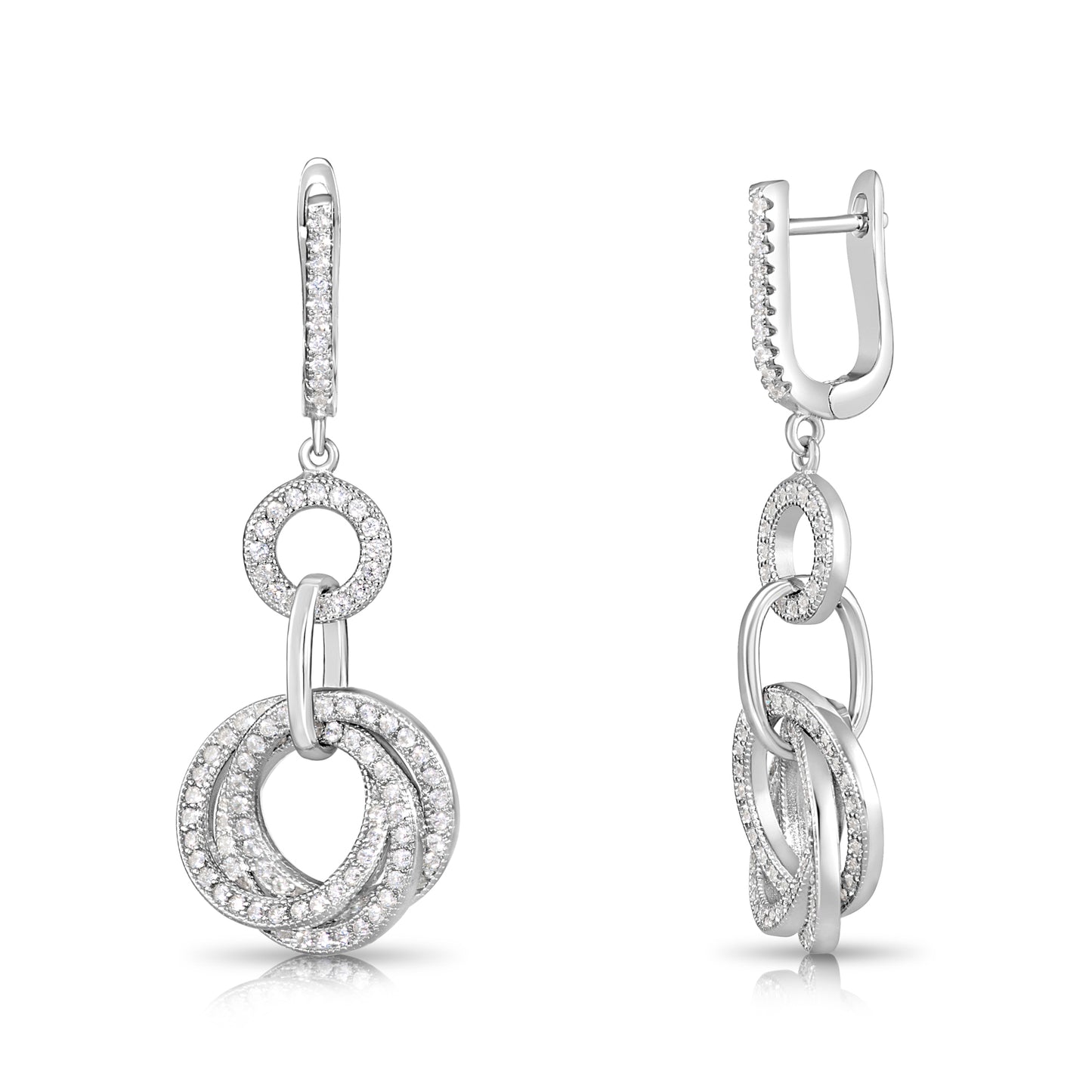 Sterling Silver Royal Triple Halo Necklace