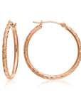 14k Gold Tornado Diamond Cut Hoop Earrings, 25mm (1 Inch)