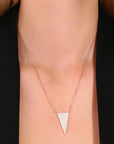 CZ Triangle Necklace, Gold Plated in Sterling Silver
