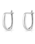 14K White Gold Plain Huggie Hoop Earrings