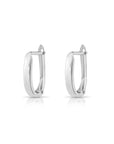 14K White Gold Plain Huggie Hoop Earrings