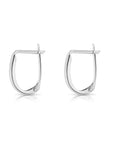 14K White Gold Plain Huggie Hoop Earrings