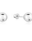 Bundle SET OF 3! 14k White Gold Ball Stud Earrings with Screw Backings, Unisex