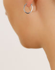14k Gold Small Oval Flat Hoop Earrings
