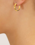 14k Gold Small Oval Flat Hoop Earrings