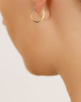 14k Gold Small Oval Flat Hoop Earrings