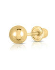 14k Yellow Gold Classic Ball Stud, Single Earring, Screwback (Unisex)