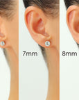Bundle Set of 3! 14k White Gold Classic Solitaire Stud Earrings, Pushback (Unisex)