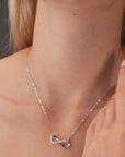Sterling Silver Simulated Diamond Infinity Necklace