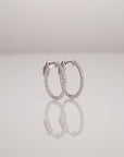 14k White Gold Diamond Hoop Earrings, 0.52 carats